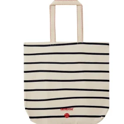 Tote bag met strepen en hart van 65% gerecycled katoen