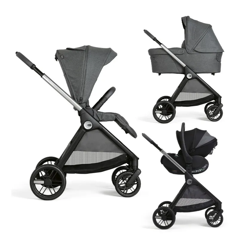 Trio Kinderwagen Bellagio 2 + draagmand + autostoel 0+ Black Satin