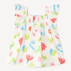 Tropical gekleurde volanttop met schouderbandjes meisjes