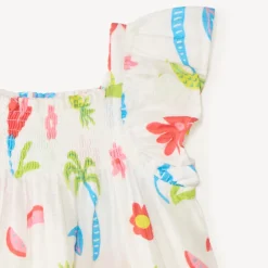 Tropical gekleurde volanttop met schouderbandjes meisjes
