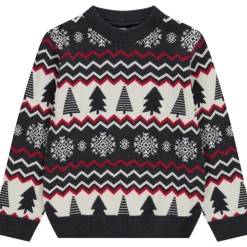 Trui fantasie met kerstmotief in jacquard voor jongen