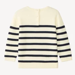 Trui gebreid met fantasiepatroon in maritieme stijl voor babymeisjes