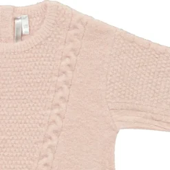 Trui in eenkleurig roze met multipoint breiwerk voor baby meisjes
