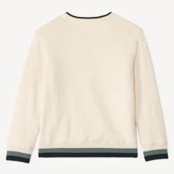 Trui in gebreide jersey met print en fluwelen voering jongens