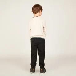 Trui in gebreide jersey met print en fluwelen voering jongens