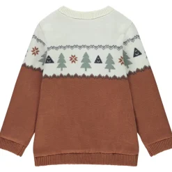 Trui in jacquard met fluweelvoering voor jongen