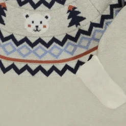 Trui met fluweel voering en jacquardmotieven voor baby jongen