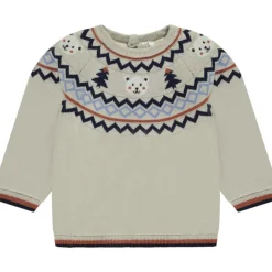 Trui met fluweel voering en jacquardmotieven voor baby jongen