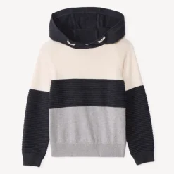 Trui met lange mouwen en colourblock-effect, met kap jongens
