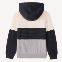 Trui met lange mouwen en colourblock-effect, met kap jongens