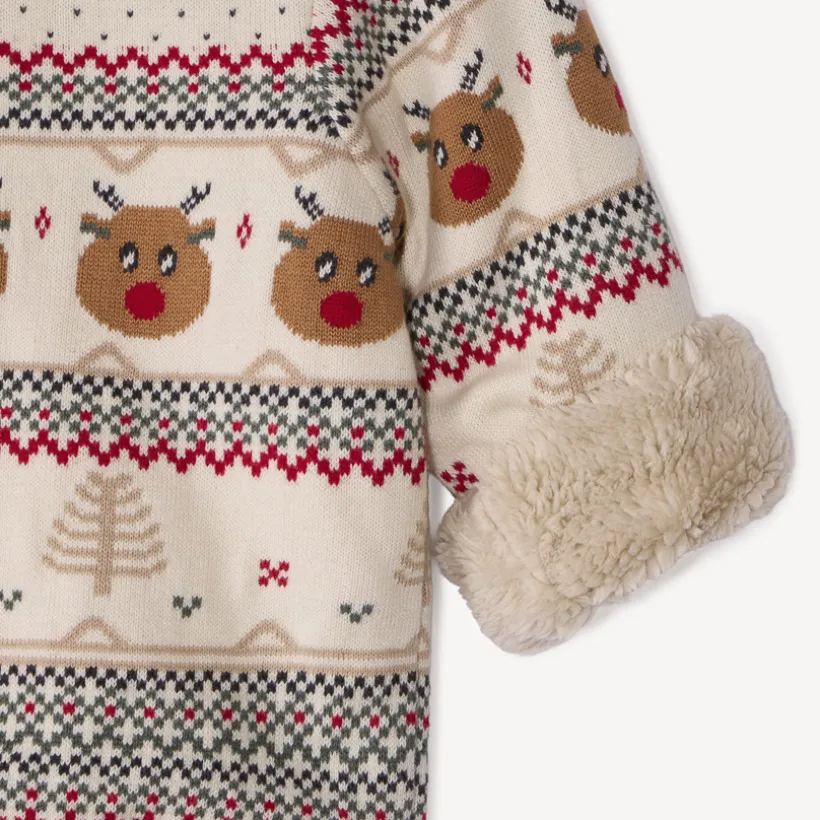 Trui met lange mouwen en jacquard kerstprint voor babyjongen