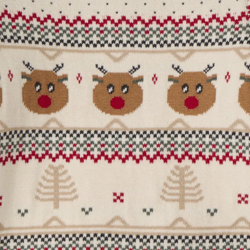 Trui met lange mouwen en jacquard kerstprint voor babyjongen
