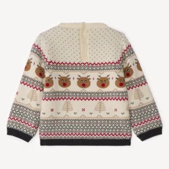 Trui met lange mouwen en jacquard kerstprint voor babyjongen