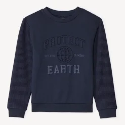 Trui met lange mouwen en reliëf puffed print jongens