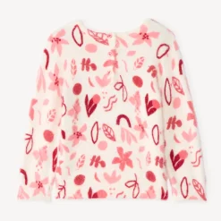 Trui met lange mouwen in zacht, pluizig gebreid materiaal met arty print meisjes