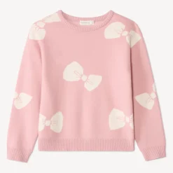 Trui met lange mouwen, semi-oversized, met knooppatroon meisjes