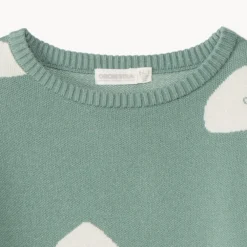 Trui met lange mouwen, semi-oversized, met knooppatroon meisjes