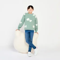 Trui met lange mouwen, semi-oversized, met knooppatroon meisjes