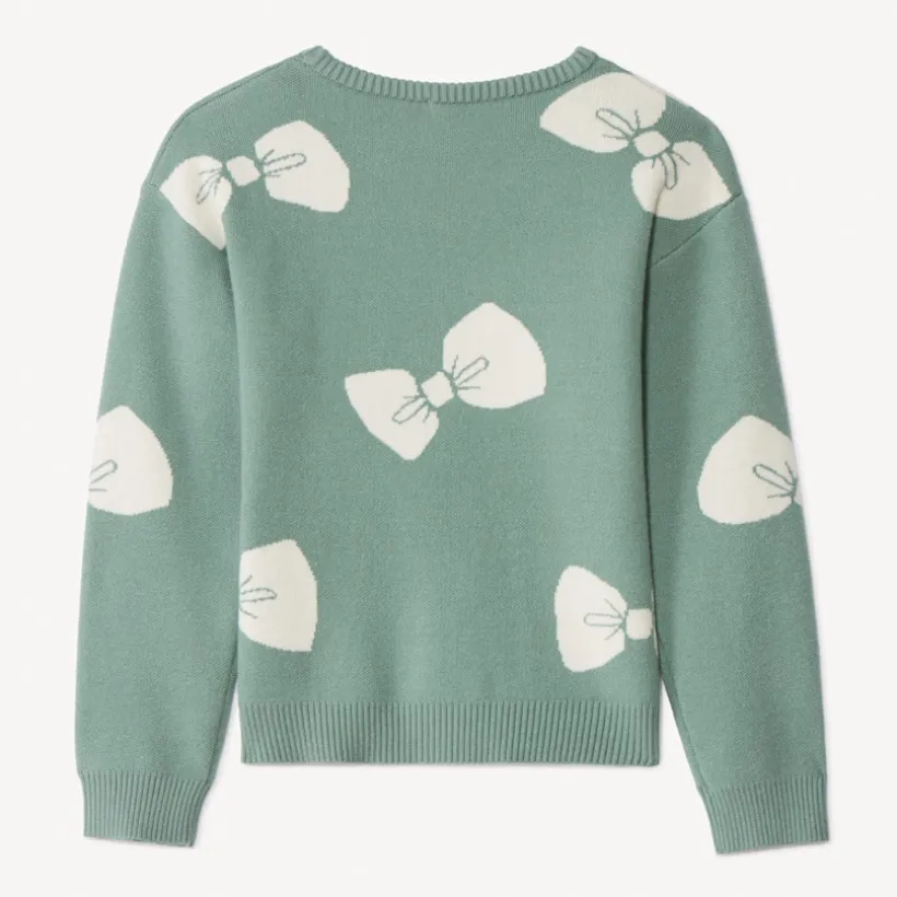 Trui met lange mouwen, semi-oversized, met knooppatroon meisjes