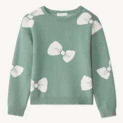 Trui met lange mouwen, semi-oversized, met knooppatroon meisjes