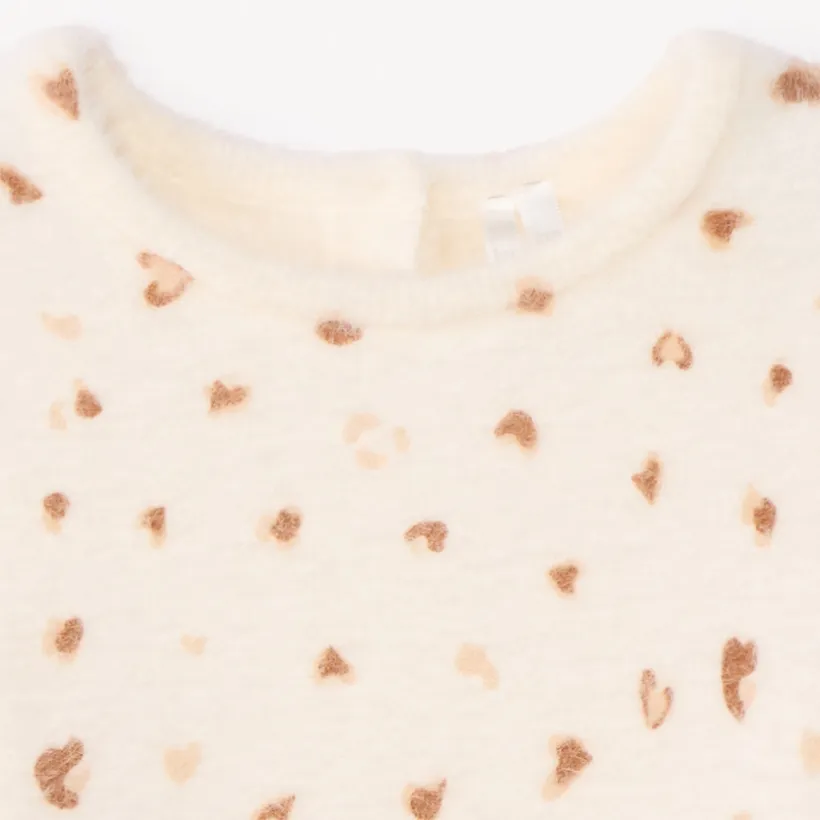 Trui met lange mouwen van zacht pluche met luipaardprint meisjes