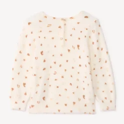 Trui met lange mouwen van zacht pluche met luipaardprint meisjes