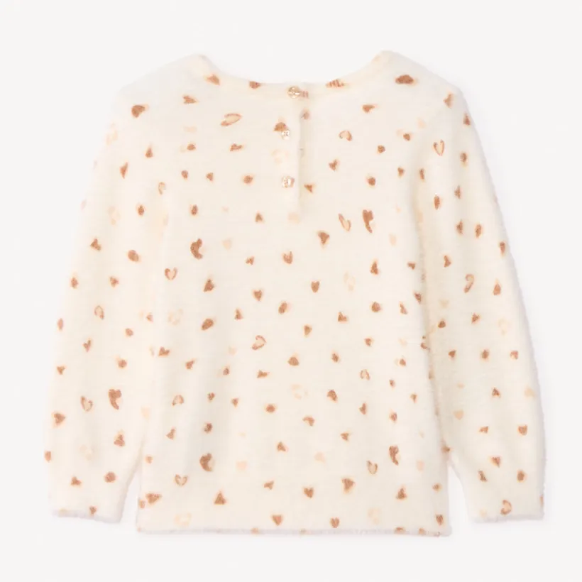 Trui met lange mouwen van zacht pluche met luipaardprint meisjes