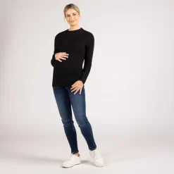 Trui sokmodel met geribbelde tricot en licht opstaande kraag voor dames