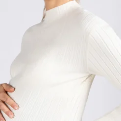 Trui sokmodel met geribbelde tricot en licht opstaande kraag voor dames