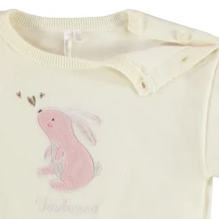 Trui van fluweel met gebreide voering en fantasie patch meisjes