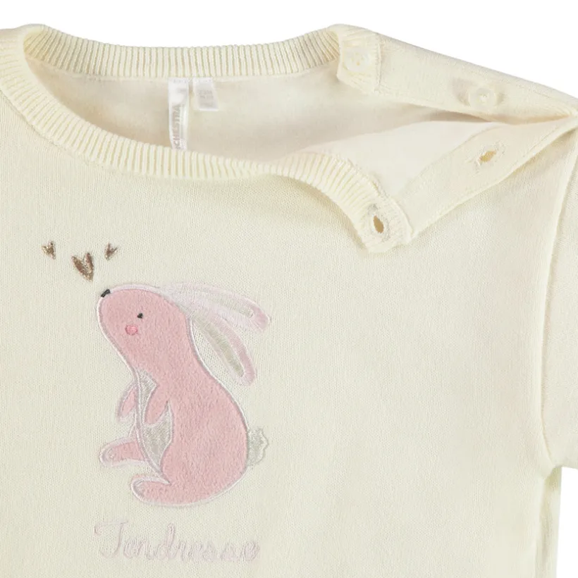 Trui van fluweel met gebreide voering en fantasie patch meisjes