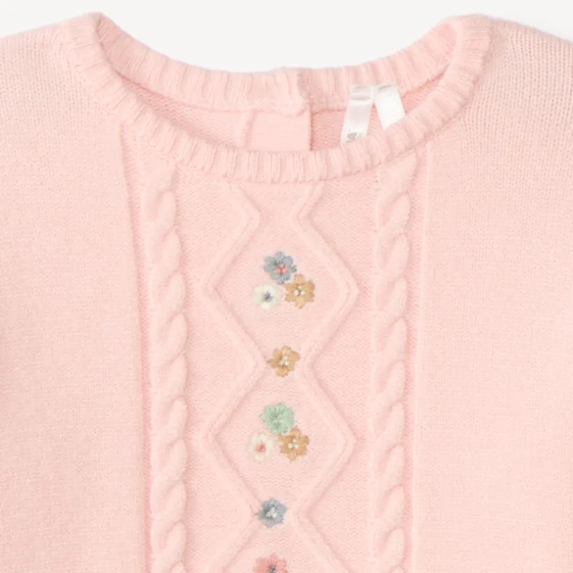 Trui voor meisjes 2-in-1 met gebloemde borduursels