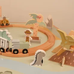 Tryco uitbreidingsset houten trein met 16 dinosaurussen en magnetische trein