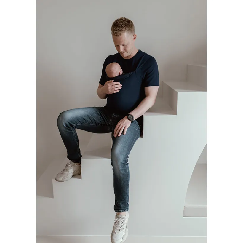 T-shirt buikdrager Man Maat L Navy