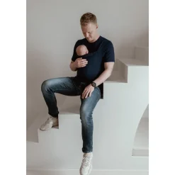 T-shirt buikdrager Man Maat M Zwart