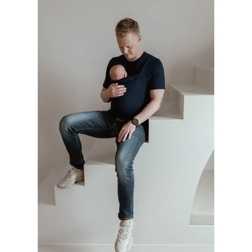 T-shirt buikdrager Man Maat S Navy