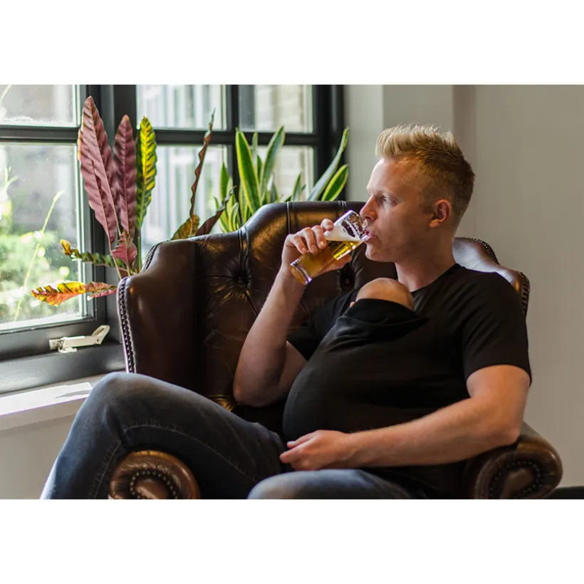 T-shirt buikdrager Man Maat XL Zwart