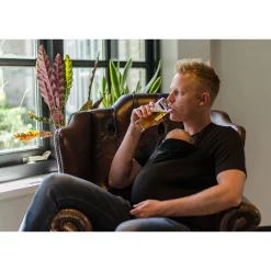 T-shirt buikdrager Man Maat XXL Zwart