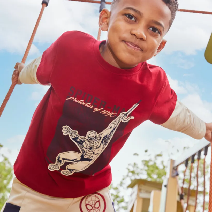 T-shirt jongen met lange mouwen effect 2-in-1 Spider-Man Marvel