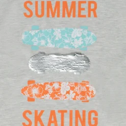 T-shirt korte mouwen print en magische pailletten skate jongens