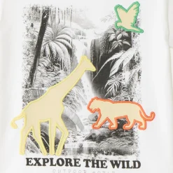 T-shirt manches courtes avec photoprint thème jungle garçon