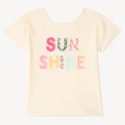 T-shirt manches courtes à sequins fille