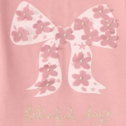 T-shirt manches longues bébé fille print à relief fantaisie