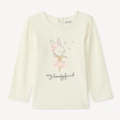 T-shirt manches longues bébé fille print à relief fantaisie