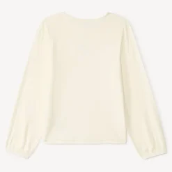 T-shirt manches longues à cœur en strass fille