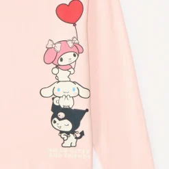 T-shirt meisjes met lange mouwen, oversized, met print van Hello Kitty en haar vrienden