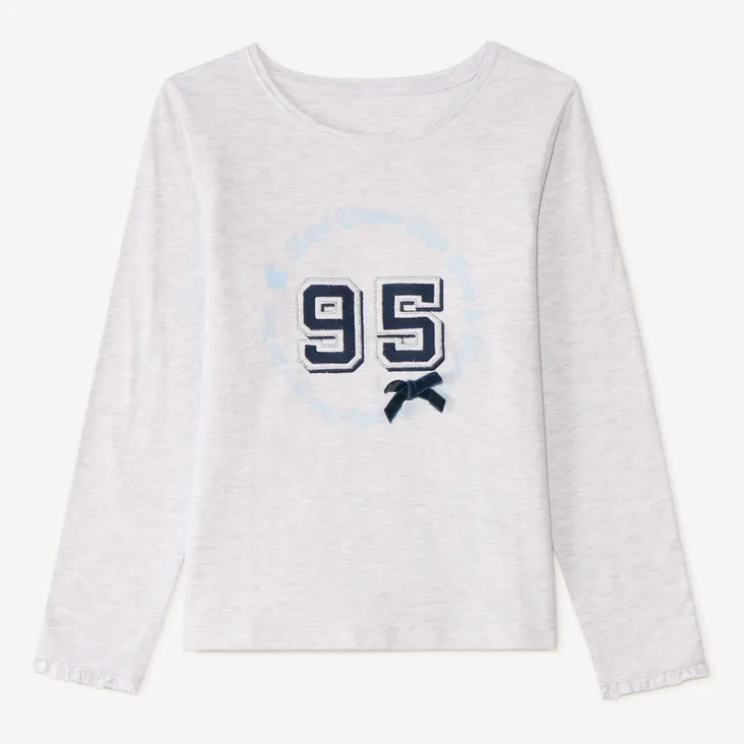T-shirt meisjes met lange mouwen en een fantasiepatch