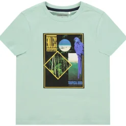 T-shirt met korte mouwen blauw met junglepatroon