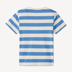 T-shirt met korte mouwen, blauw gestreept, met Superman Warner borduursel jongens