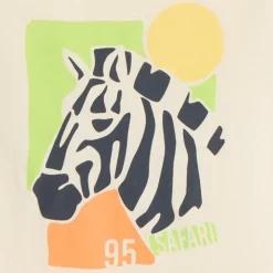 T-shirt met korte mouwen, eenkleurig met fantasieprint jongens